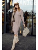 Rochie sport midi cu gluga cappuccino FI725 - Magazin online - Boutique